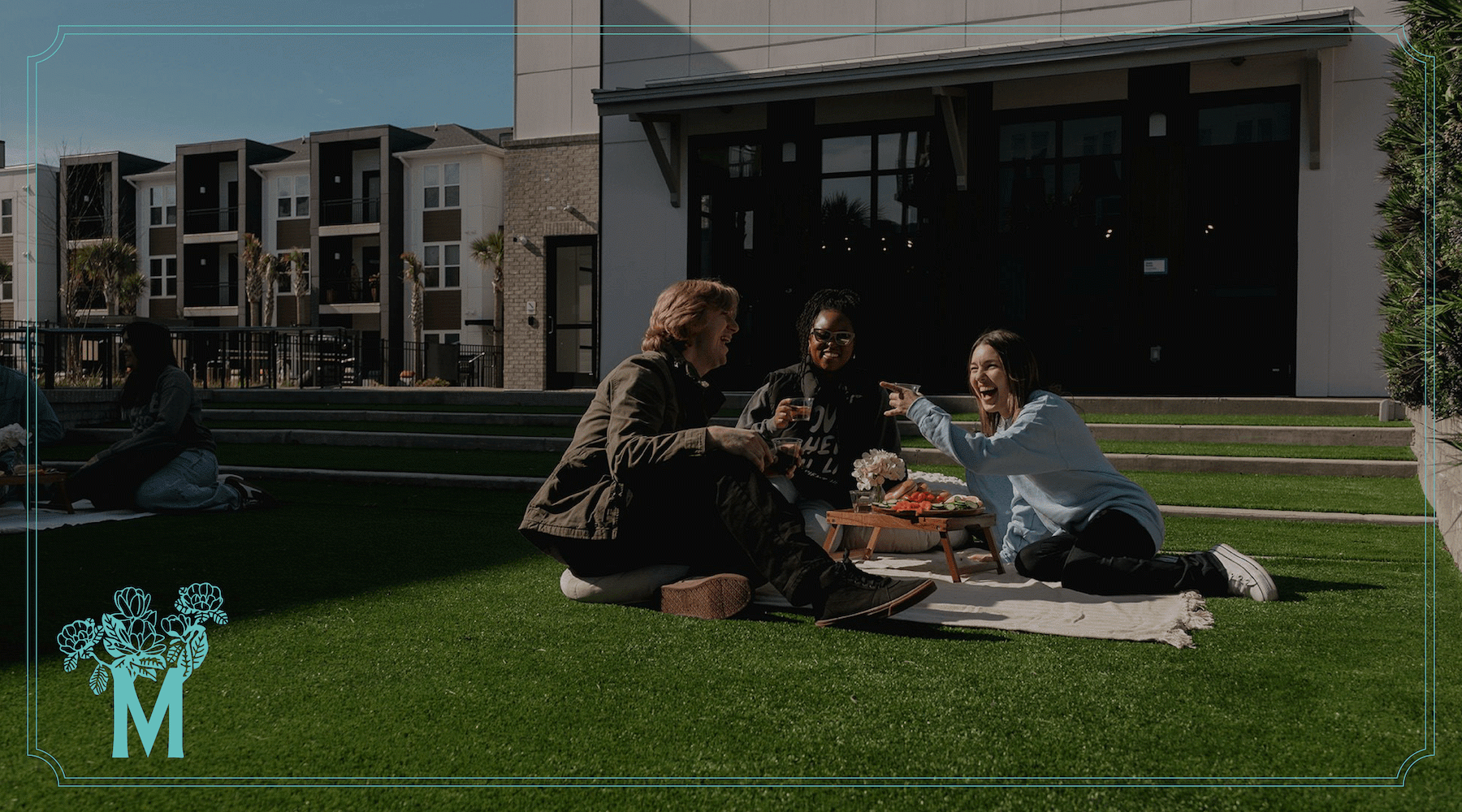 a group of people having a picnic